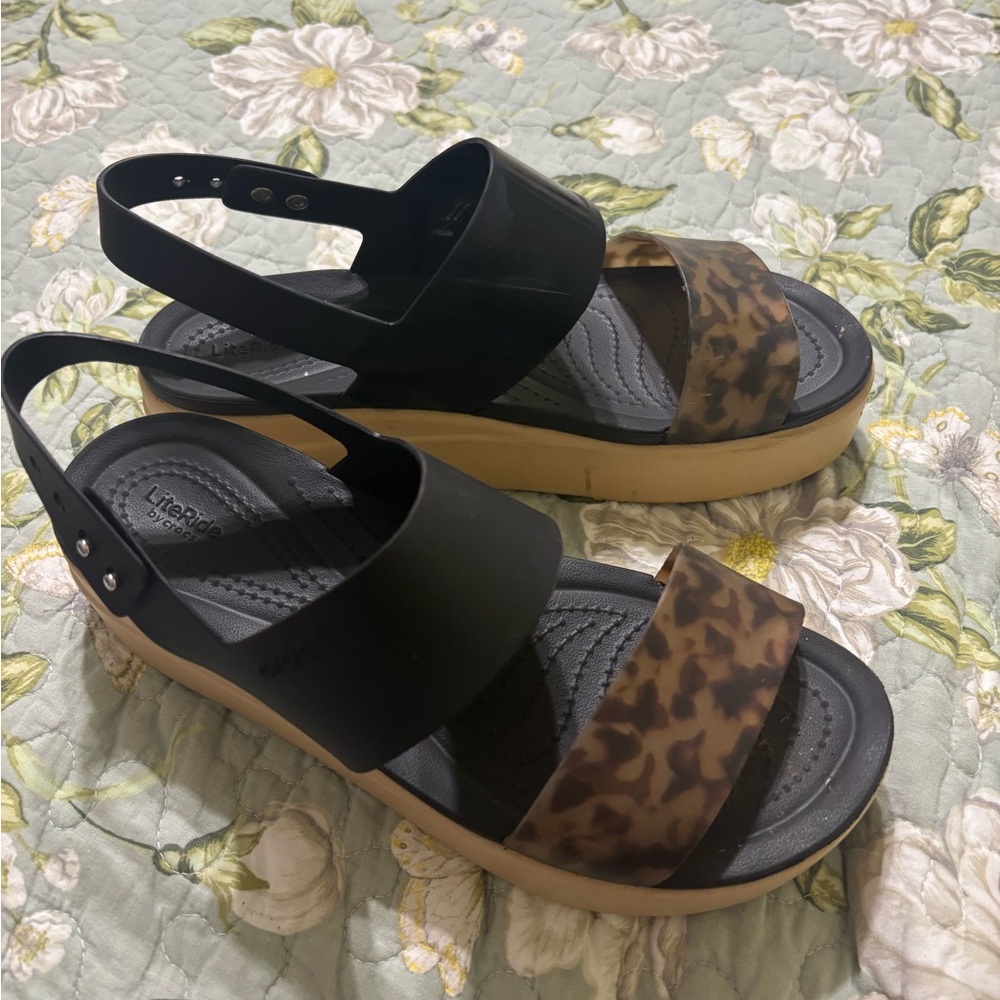 Croc Wedge Sandals